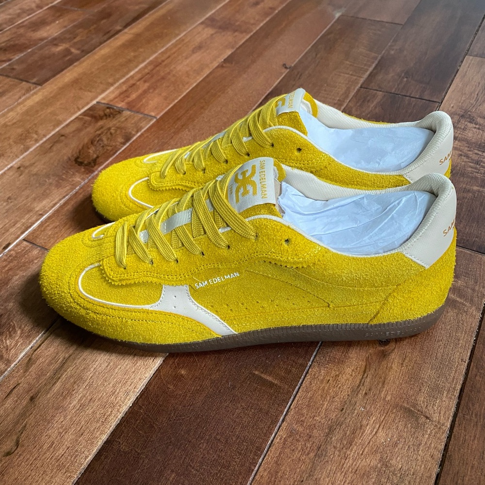 Sam Edelman Yellow Suede Sneakers